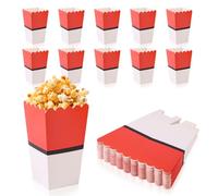 SAVITA 24pcs Cartoon Theme Popcorn Boxes, Red and White Animated Pattern Snack Box Cookie Box Popcorn Containers for Kids Boys Girls Party Supplies