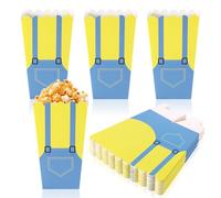 SAVITA 24pcs Cartoon Theme Popcorn Boxes, Yellow Cartoon Snack Bags Treat Box Cookie Box Popcorn Containers for Boys and Girls Birthday Party Favor Supplies