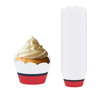 SAVITA 24pcs Cartoon Themed Cupcake Wrappers, Red White Paper Baking Holders Cases Liners Cups for Muffins Cakes Desserts Cartoon Animation Birthday Party Supplies
