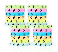 SAVITA 24pcs Luminous Pixel Silicone Bracelets, Pixel Miner Theme Party Favors Glow in the Dark Wristband for Boys Girls Kids Gamer Gifts Birthday Party Decorations Supplies (6 Colors)