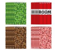 SAVITA 24pcs Pixel Theme Notepads, 2.4x3.9in/6x10cm Mini Notebook Pixel Theme Notepads Party Favors Birthday Decorations for Kids Party Supplies (4 Styles)
