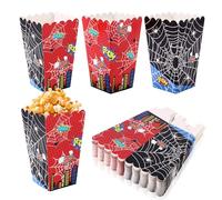 SAVITA 24pcs Popcorn Boxes, 4.72x2.76x1.97in Red Black Cartoon Popcorn Bag Containers Creative Candy Snack Food Containers Game Theme Party Supplies for Home Movie Theater