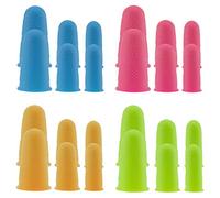 SAVITA 24PCS Silicone Finger Protectors Colored Rubber Finger Tips Finger Cover Caps for Hot Glue Sewing Crafts Wax Resin Honey Adhesives Writing Sorting Tasks in 3 Sizes (Small, Medium, Large)