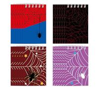 SAVITA 24pcs Spider Notepads, 4 Styles Spider Themed Spiral Notepads Mini Notebook Journal Funny Notebook for Kids Boys Girls Game Birthday Party Decoration Supplies
