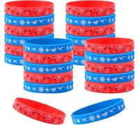 SAVITA 24pcs Spider Silicone Wristbands Bracelets, 2 Designs Hero Theme Party Favors Cool Spider Web Printed Bracelets Birthday Decorations Supplies