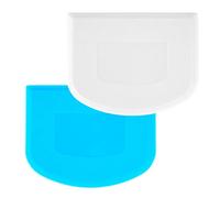 Savita 2pcs 4.7x3.7 Dough Bowl Spatula, Plastic Dough Cutter Multi-Function Dough Scraper Food Scrappers Kitchen Bowl Scraper Tool for Pastry Cake Dough Bread Pizza Baking (White and Blue)