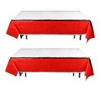 SAVITA 2pcs Cartoon Animation Party Tablecloths, 70.8x42.5 Inch Red and White Plastic Table Cover Party Table Decorations Supplies for Boys Girls Birthday Events