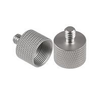 SAVITA 2pcs Mic Stand Adapter 5/8 to1/4 Screw Thread Adapter Tripod Screw Adapter For Camera Monitor Microphone Stand (Silver)