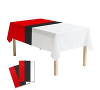 SAVITA 2pcs Red and White Cartoon Anime Party Tablecloth, 54x108in Large Plastic Table Cloth Cover for Birthday Kids Events Supplies Decorations