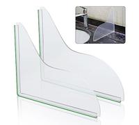 SAVITA 2pcs Shower Splash Guard, Self Adhesive Bathtub Corner Splash Guard Clear Shower Water Guard Preventing Water from Splashing (D32024)