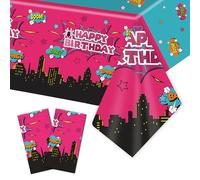 SAVITA 2pcs Spider Theme Tablecloth, 108x54in Spider Tablecloth Birthday Decoration Hero Theme Table Decorations for Birthday Party