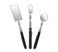 SAVITA 3 PCS Telescoping Inspection Mirrors, Retractable Inspection Mechanics Mirror Kit Observe Tool for Inspecting Vehicles Observing Eyelashes Oral Cavity (Square, Round and Oval)