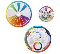 SAVITA 3 Pieces Colour Mixing Wheel, Paint Mixing Guide Color Guide Chart Matching Colour Wheel for Kids Artists Acrylics Painting School Office Art Class Teaching Tool (3 Different Sizes)