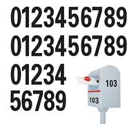 SAVITA 30 Pack 4 Inch Reflective Numbers, 0-9 Reflective Stickers, Water and Oil Resistant, Reflective Stickers for Exterior Signs, Doors, Windows, Cars, Addresses, Black