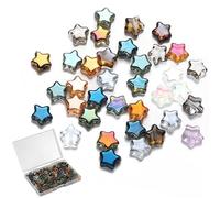 SAVITA 300pcs Star Beads, Colorful Star Beads for Bracelets Little Star Shaped Beads Tiny Cute Star Glass Beads for Jewelry Making DIY Crafts Decor Accessories