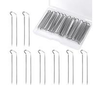 SAVITA 30pcs U-shaped Sewing Quilting Pins, Stainless Steel Craft Pins Double Blocking Pins Straight Pins for Sewing, Jewelry Display and Home Decor (1.78 Inch Long), Silver, S (D18009)
