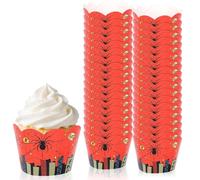 SAVITA 36pcs Spider Cupcake Wrappers, Cartoon Theme Cupcake Liners Paper Cups for Baking Muffin Cakes Ice Cream Dessert Decor Birthday Wedding Supplies
