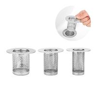 SAVITA 3pcs Bathtub Drain Cover, Hair Catcher Shower Drain Stainless Steel Hair Catcher Hair Strainer Shower Drain Filter for Sink Strainer, Bathtub, M, B35048