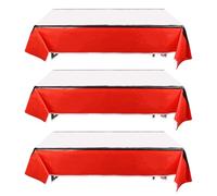 SAVITA 3pcs Cartoon Animation Party Tablecloths, 70.8x42.5 Inch Red and White Plastic Table Cover Party Table Decorations Supplies for Boys Girls Birthday Events