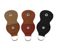 SAVITA 3pcs Guitar Pick Case Keychain, Portable Pu Leather Guitar Pick Keychain Holder Guitar Pick Holder Keychain Personalized for Guitar Players (Black, Brown, Camel)