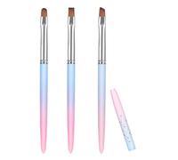 SAVITA 3pcs Nail Art Clean Up Brushes, Nail Painting Brushes with Round, Angled & Flat Head Colorful Glitter Nail Pen Painting Tools for Nail Art Design & Polish Mistake Cleaning (3 Styles)