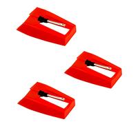 SAVITA 3pcs Record Player Needle, Turntable Replacement Needle Durable Record Player Needle Replacement for Vinyl Record Player (Red)