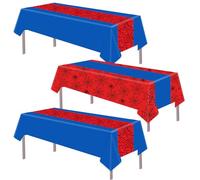 SAVITA 3pcs Spider Birthday Party Table Cover, 54x108in 2 Style Non-Reusable PE Material Water-Proof Spider Theme Tablecloth for Baby Shower Halloween Night Kids Themed Birthday Party Supplies