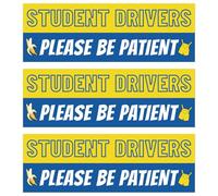 SAVITA 3pcs Student Driver Magnet for Car, 9.84x3.35in Reflective Cartoon Theme New Magnetic Driving Safety Stickers Weatherproof Novice Driver Warning Signs Bumper Decals for Cars Trucks & Vehicles