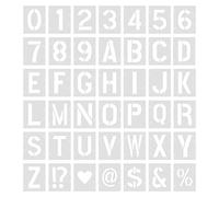 SAVITA 42pcs Alphabets Number Stencils, 5cm Plastic Reusable Letter Stencils Craft Stencils Symbol Numbers for Painting DIY Art Projects Decoration
