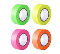 SAVITA 4pcs 2.5cm x 30m Marking Tape Non-Adhesive Fluorescent Flagging Tape Plastic Colored Surveyors Tape Multi-Purpose Neon Marking Ribbon for Trees Plants Home and Workplace Use
