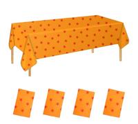 SAVITA 4pcs Cartoon Orange Star Tablecloth, 71x42.5 Inch Plastic Table Cover Anime Party Decorations for Birthday Buffet Cosplay Themed Events