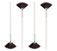 SAVITA 4Pcs Fan Brushes Fan Mask Brush Soft Facial Brushes Tools Facial Mask Applicator Brush Face Mask Brushes Makeup Brushes for Peel, Sleeping Mask, Mud Mask Makeup(Gradient Brown)