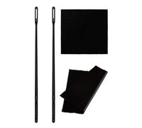 SAVITA 4pcs Flute Cleaning Kit, 2pcs Flute Cleaning Rod and 2pcs Flute Cleaning Cloth Flute Cleaning Swabs Flute Cleaning Supplies for Flute Cleaning and Polishing (Black)