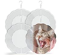SAVITA 4pcs Sublimation Wind Spinner Blanks, 8 inch Metal Sublimation Blanks Spinners Wind Spinners for Crafts 3D Wind Spinners Hanging for Indoor Outdoor Garden Lawn Yard Decoration, White (F02016)