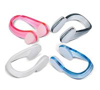 SAVITA 4pcs Swimming Nose Clips with Independent Box Package Waterproof Silica Gel Swimming Nose Plugs for Adults Kids Children Aged 7+ (4 Colors)