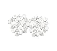SAVITA 50 Pieces 8mm 5/16 inch Plastic Hole Plugs, Flush Type Locking Insert End Cap Panel Hole Plugs for Cabinets Machines Furniture (White)