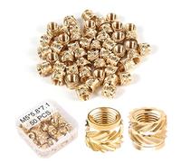 SAVITA 50pcs 3D Printing Brass Nuts, M5x5.8x7.1mm M5 Threaded Insert Knurled Brass Nuts Female Thread Knurled Heat Embedment Nut for 3D Printing Parts Loptop Automotive Plastic Shell