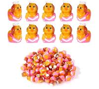 SAVITA 50pcs Small Resin Ducks, Mini Resin Animals Tiny Miniature Figurines for Halloween DIY Aquarium Garden Office Decoration (Good Duck)