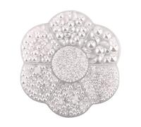 Savita 5600pcs 7 Sizes White Flat Back Half Round Pearl Beads Satin Chandelier Loose Beads Gems for DIY Crafts Jewellery Decorations Wedding Dress Nail Art Making