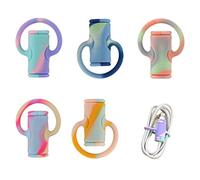 SAVITA 5pcs Data Cable Protector, Silicone Cord Saver Cute Silicone Data Cable Winder 2 In 1 Data Cable Protector Anti-Break Data Cable Protective Cover (Colorful)