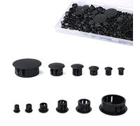 SAVITA 6 Sizes Plastic Hole Plugs, Black Srew Hole Plugs Plastic Cabinet Hole Plugs Assorted for Kitchen Cabinet Furniture, 3/16", 1/4", 5/16", 3/8", 1/2", 1" (155pcs)