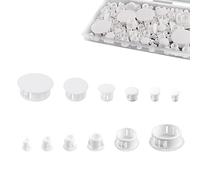 SAVITA 6 Sizes Plastic Hole Plugs, White Srew Hole Plugs Plastic Cabinet Hole Plugs Assorted for Kitchen Cabinet Furniture, 3/16", 1/4", 5/16", 3/8", 1/2", 1" (155pcs)