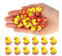 SAVITA 60pcs Mini Resin Ducks, Cartoon Theme Red White Small Ducks Miniature Resin Animals Figures Cute Little Tiny Anime Duck Toy for Party Decoration Favors