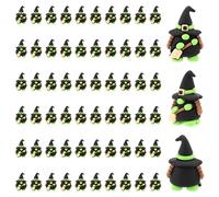 SAVITA 60pcs Tiny Little Themed Gnome Decor, PVC Material Mini Small Gnome Miniature with Pointy Hat and Broom for Halloween Party Themed Party Decoration Funny Favors