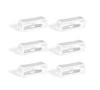 SAVITA 6pcs 20mm Watch Strap Holder Loop, Silicone Watch Band Keeper Retainer Replacement Watch Fastener Rings for Smartwatch Band Wristband (White)