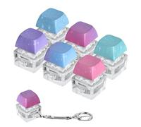SAVITA 6pcs Keyboard Fidget Toy, Cute Button Fidget Keychain with Starry Design, Space Themed, Adult & Teen, No Batteries Required