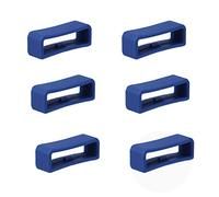 SAVITA 6pcs Watch Strap Holder Loop, Silicone Watch Band Keeper Retainer Fastener Ring Parts for Smart Watch Band Wristband Replacement (22mm, Dark Blue)
