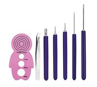 SAVITA 7 Piece Slit Quilling Tools Including Curling Trainer and Pair of Tweezers for Paper Flowers, Crafts, DIY, Beginners, Advanced Quillers
