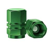 SAVITA 8 Packs Aluminum Tire Valve Stem Caps with Gasket Universal Hexagon Valve Covers Replacement for Cars, SUV, Bike, Motorcycles | Heavy-Duty, Airproof Seal | Screw-On, Easy-Grip (Green)