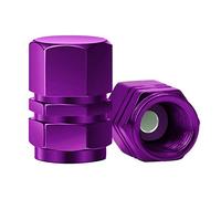 SAVITA 8 Packs Aluminum Tire Valve Stem Caps with Gasket Universal Hexagon Valve Covers Replacement for Cars, SUV, Bike, Motorcycles | Heavy-Duty, Airproof Seal | Screw-On, Easy-Grip (Purple)